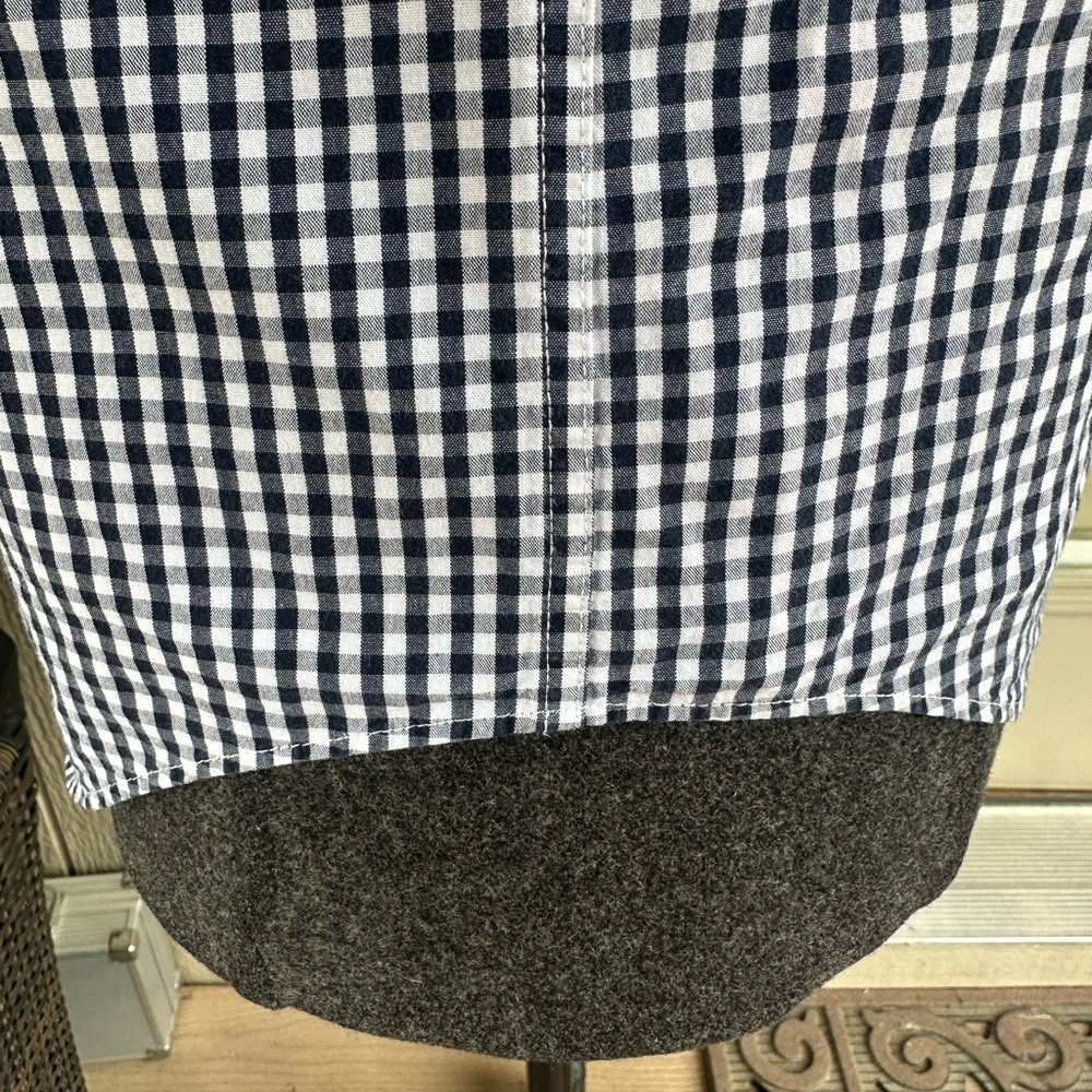 LACOSTE 🐊 Men’s Navy & White Gingham All Cotton Button Down Shirt - Size MED - Picture 12 of 15